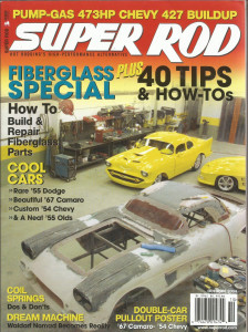SUPER ROD 2004 OCT - FIBERGLASS Spcl, C6 TEST, 55 DODGE & OLDS, L-72